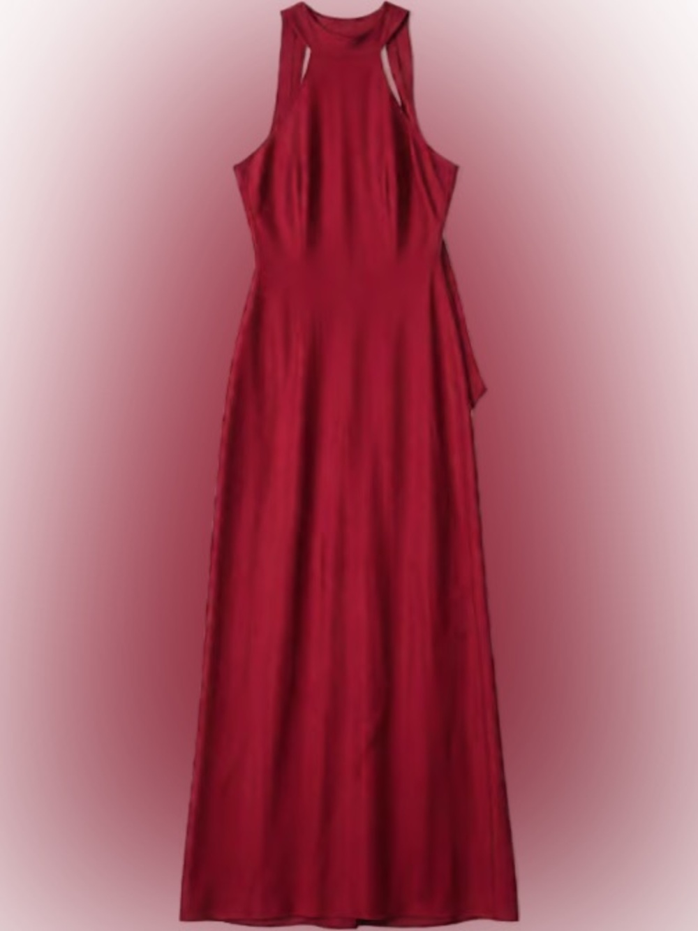 Princess Polly Burgundy Backless Satin Maxi Dress